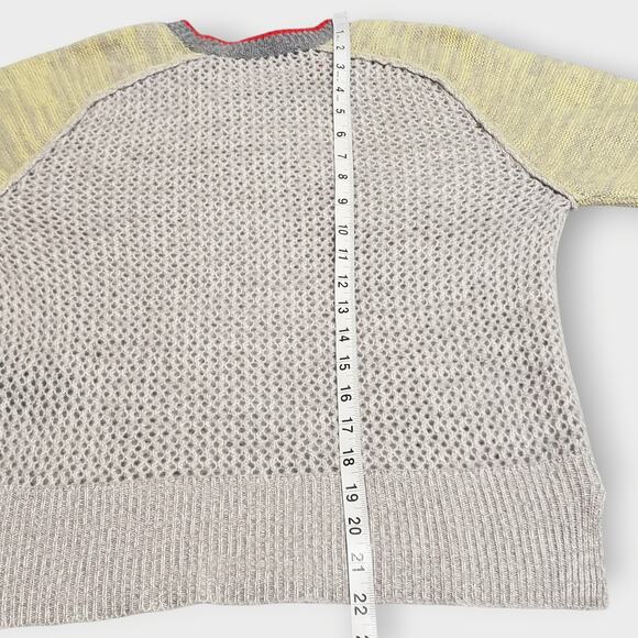 Raquel Allegra Lilith Cashmere Sweater in Concrete Contrast Open Knit Sz 1(US-M) - Picture 12 of 14